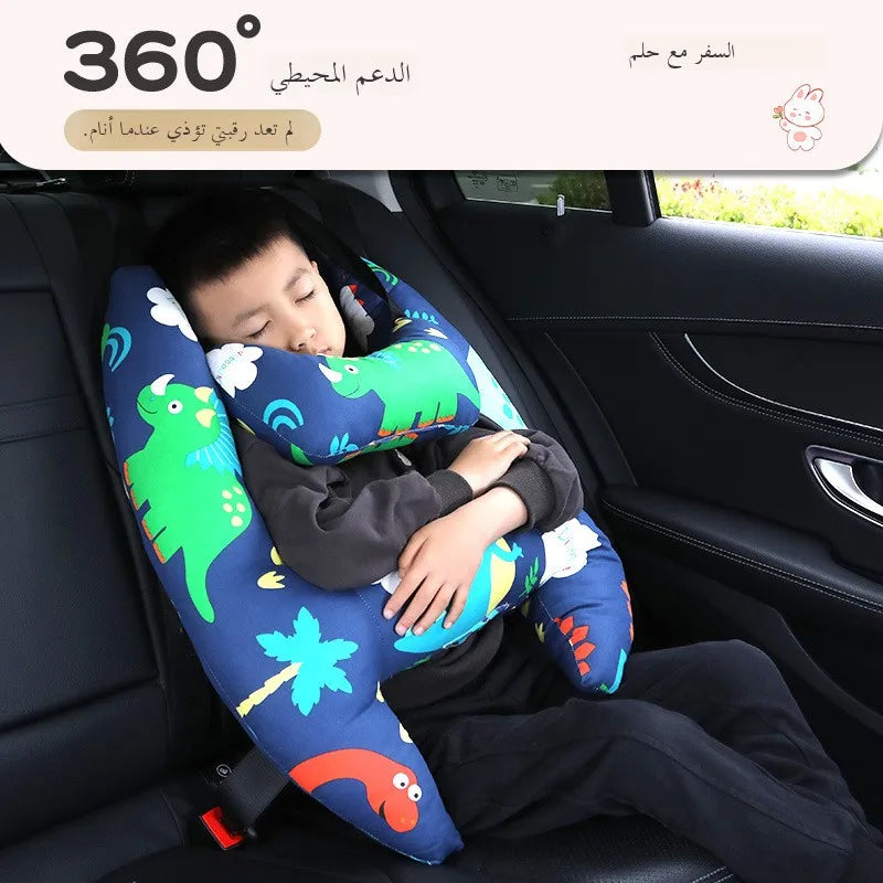 Children's Car Headrest  Cuion Long Distance Travel Se Ne Support Pillow Ba  Hable Sp Wool Filling