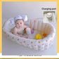 Baby PVC inflatable bathtub/Love Bear foldable bathtub Children automatically press inflatable bath basin
