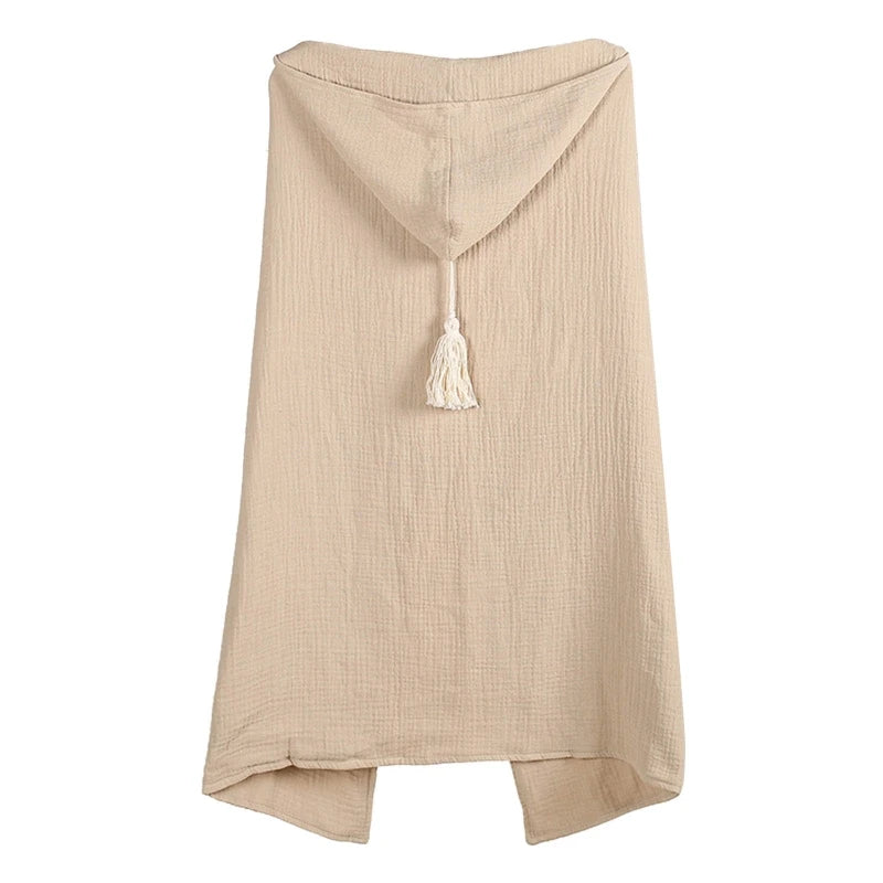 2022 New Baby Hooded Bath Towel Receiving Blanket Muslin 4 Layers Cotton Gauze Swaddle Wrap Towel Cape Bathrobe Cloak Poncho