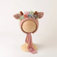 Cute Fox Flower Bonnet Newborn Wool Felt Photo Prop