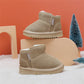 New Winter Baby Snow Boots Leather Warm Plush Infant Shoes Zip Side Soft Sole Fashion Toddler Boys Girls Boots 15-25