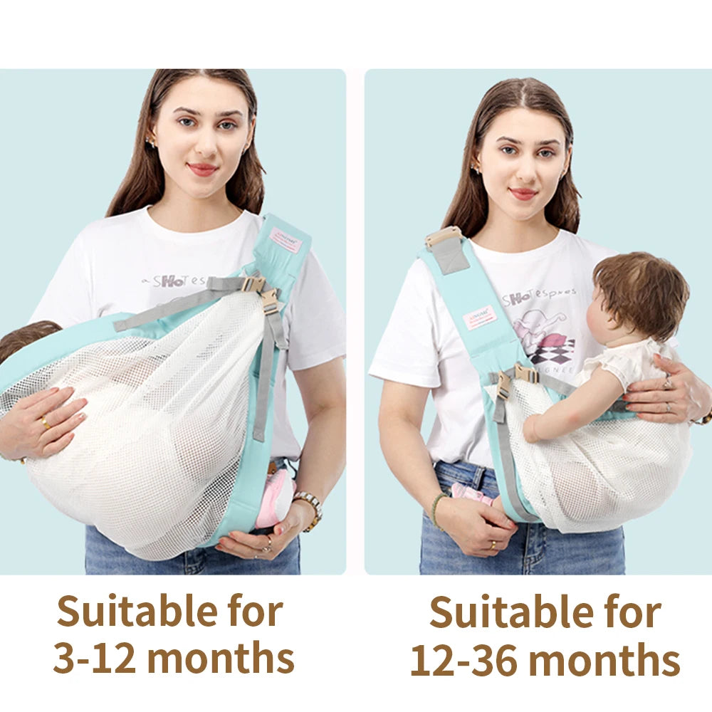 Adjustable 3D Mesh Baby Carrier Comfortable Breathable Infant Back Strap with Durable Straps for Parent's Ease of Use