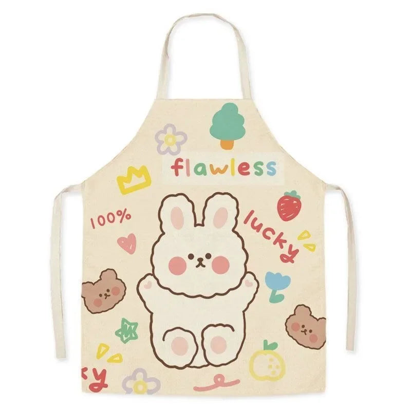 Cute little dinosaur bear rabbit pattern apron home linen children's cleaning apron kitchen cooking baking bib