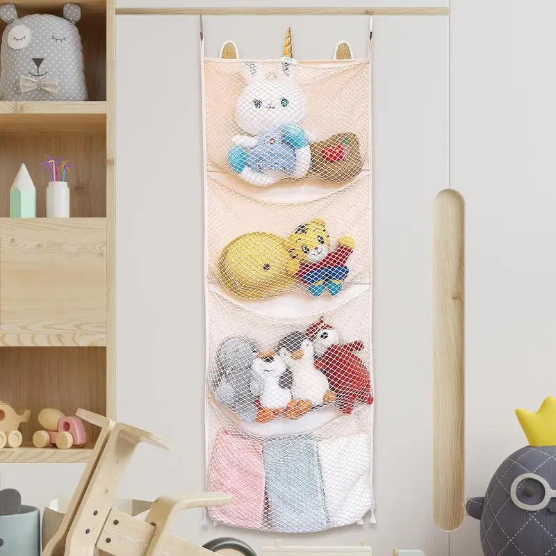 1 pcs Storage Hanging Bag Over Door Organizer For Stuffies Baby Toys Storage Animal Toy Plush/Hammock Hanging Storage Net Bag