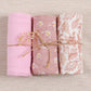 Elinfant 3 Pieces/Set Baby Swaddle Newborn Muslin Swaddle Blanket for Girls & Boys Soft Baby Bath Towel Cute Infants Baby Bibs
