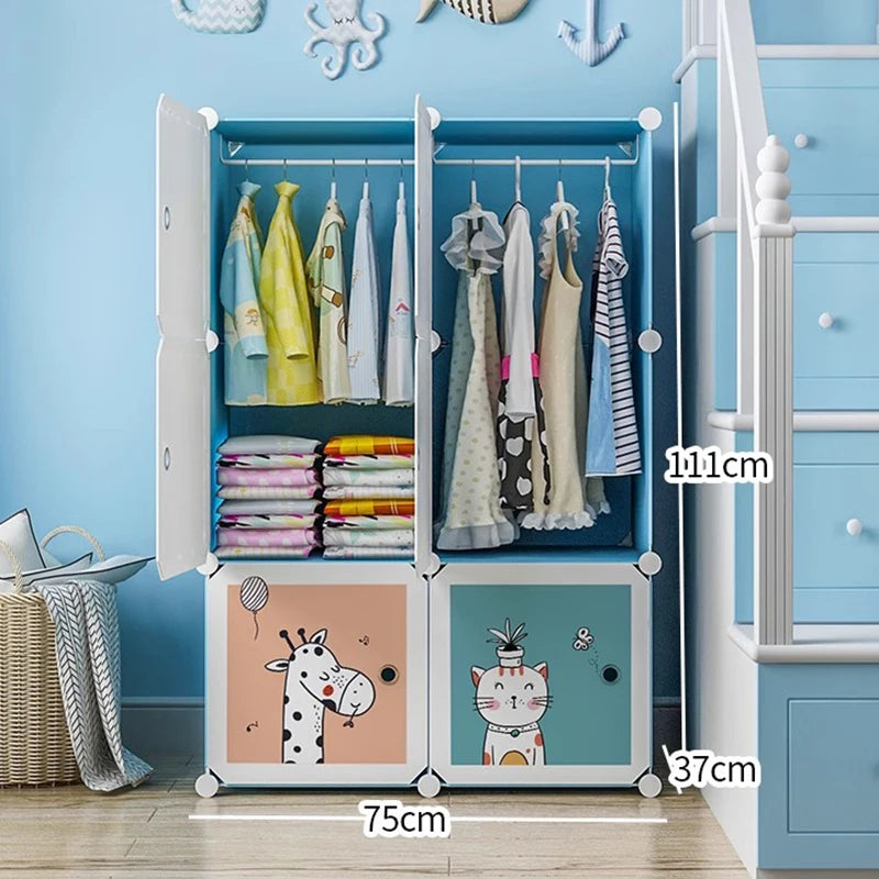 Plastic Kids Closet Baby Clothes Partitions Bedroom Organizer Cube Shelves Wardrobe Modern Small Guarda Roupa Home Furniture