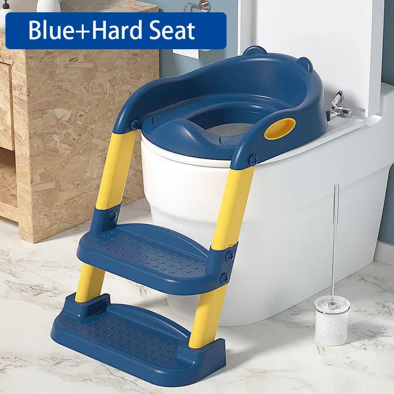 Children's Potty Training Seat – Folding Toilet Ladder with Adjustable Step Stool