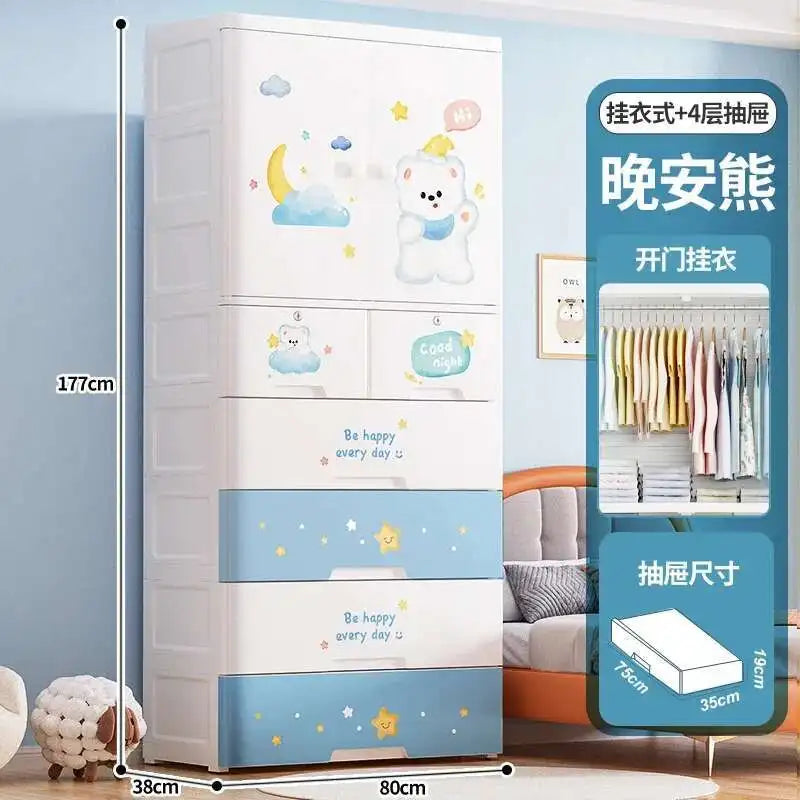 Bedroom Closet Wardrobe Storage Cabinet Plastic Cupboard Partitions Wardrobe Bedroom Baby Chest Guarda Roupa Home Furniture