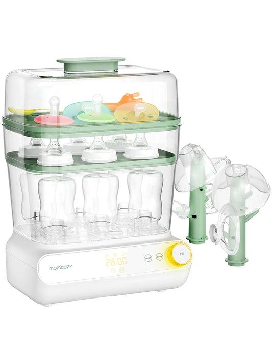 Momcozy 3 Layers Large Bottle Sterilizer and Dryer, Universal for All Bottles & Breast Pump Accessories, Touch Screen & Auto-Off