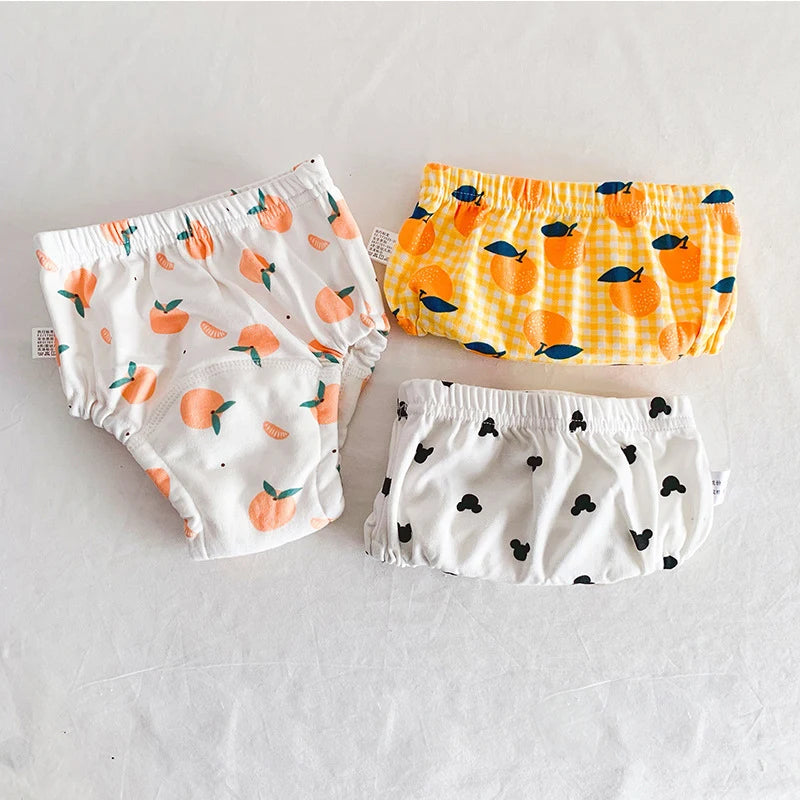 3-Pack Baby Training Pants – 6-Layer Reusable Cotton Diapers