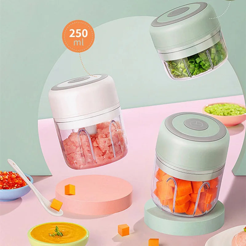 Mini Electric Mixers Kitchen Food Processor Garlic Chopper Vegetable Chili Chopper USB Home Masher Machine Kitchen Gadgets