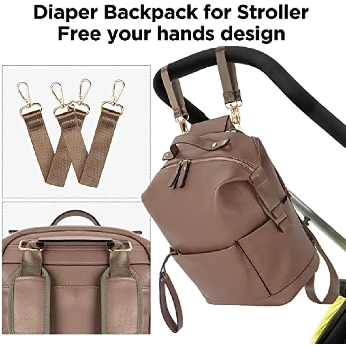 Infant & Baby PU Leather Diaper Bag – Nursing & Travel Friendly