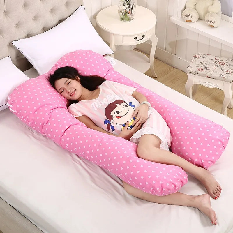 Body Pillow for Pregnant Women Multifunctional Pure Cotton Belly Waist Leg Full Body U-Shaped Cushion Maternity Long Pillow