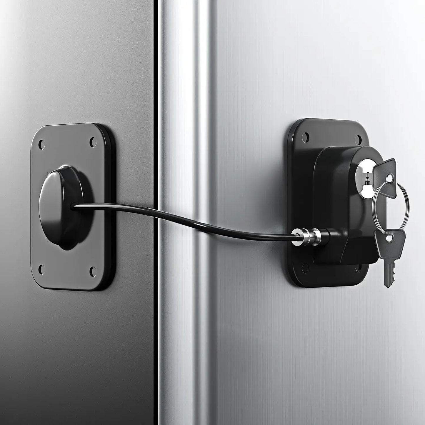 Refrigerator Lock,Fridge Lock with Silicone Wire Protection Fridge Locks for Kids Easy to Use and Install Cabinet Locks with Key