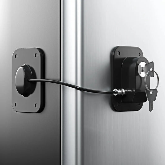 Refrigerator Lock,Fridge Lock with Silicone Wire Protection Fridge Locks for Kids Easy to Use and Install Cabinet Locks with Key
