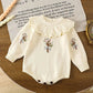 2025 New Autumn Children Clothes Infant Baby Girls Long Sleeved Splicing Knitted Jumpsuit Newborn Baby Knitted Bodysuits+Hat