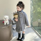 Autumn Winter Children Girl Overcoat Colorful Button Pockets Kid Baby Girls Outerwear Loose Warm Toddler Girls Jacket Soft Scarf