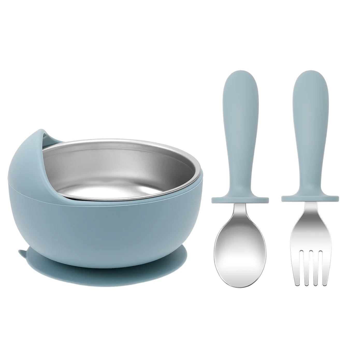 Toddler Feeding Set – 3PCS Bowl, Spoon & Fork for Weaning