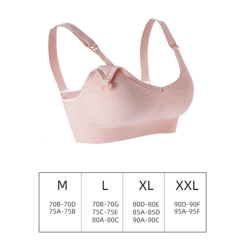 Wireless Maternity Bra Front Open Gather Together Prevent Sagging Seamless 3D Breathable Comfortable Breastfeeding Bras Push Up