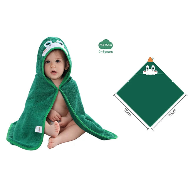 MICHLEY Lion Bamboo Baby Bath Towel Hooded Newborn Cute Cartoon Toddler Infant Bathrobe Shower Unisex For Kids Girls Boys 0-5T