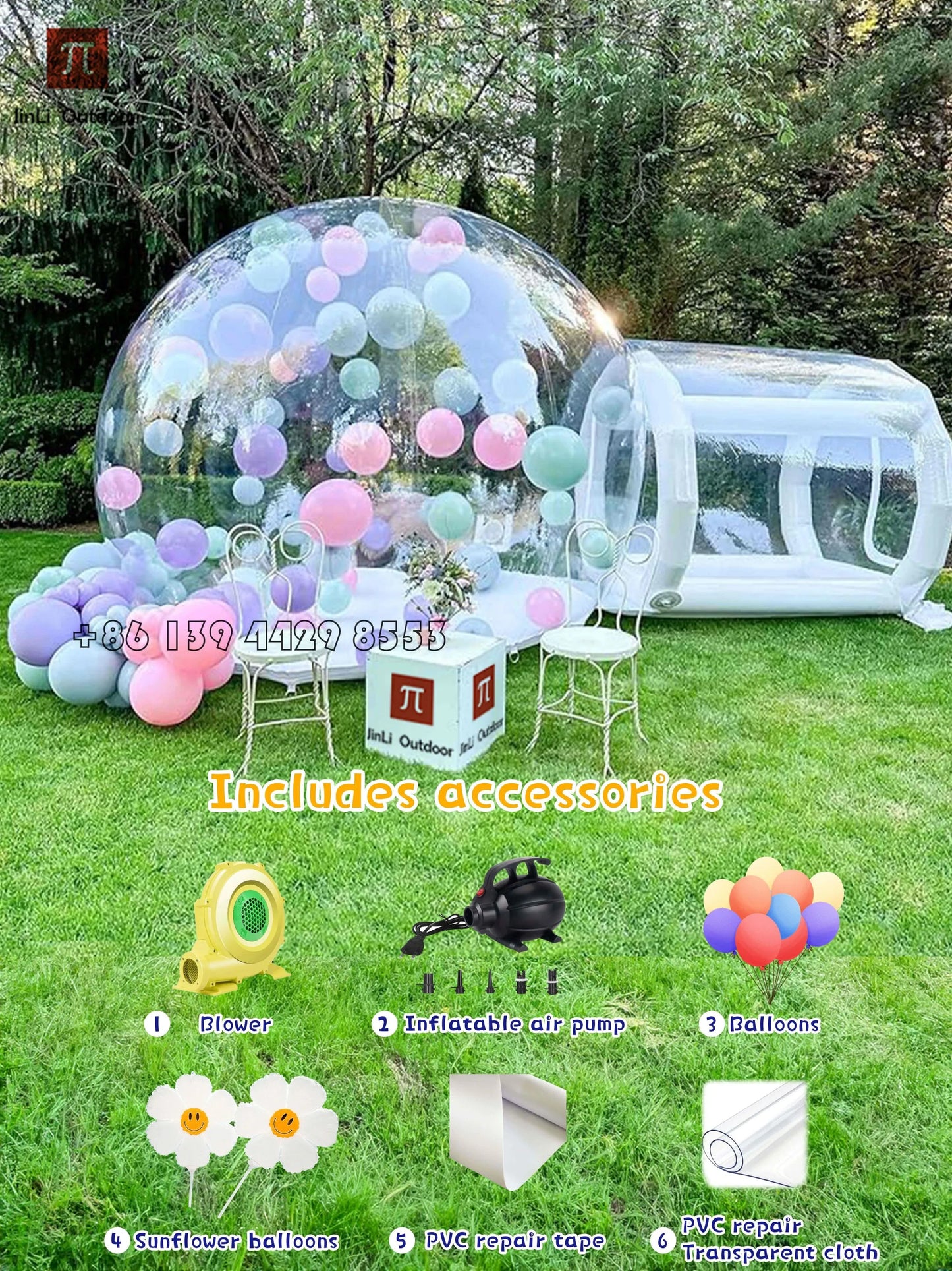 Transparent Inflatable Dome Tent – Birthday & Play
