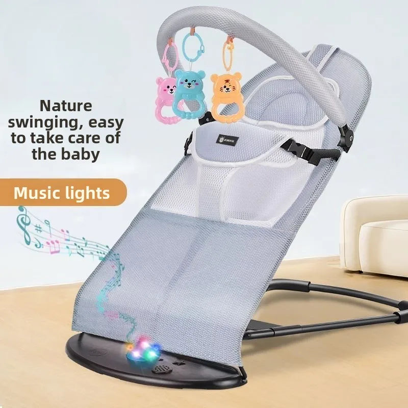 Baby Rocker Swing Chair Soothing Calming Tool Infant Feeding Change Recliner Foldable Adjustable Portable Comfortable Easy Care