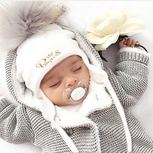 Newborn Winter Cotton Beanie Pom Pom Hat for Babies