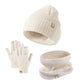 New Kids Hats Set Winter Warmth Children Knitted Gloves Hat Scarf Three-piece Set Outdoor Windproof Baby Caps Gloves Scarf Set