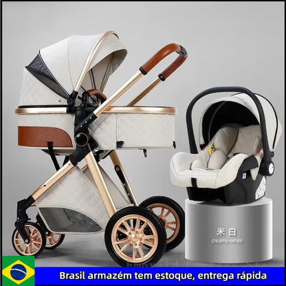2025 New baby stroller High landscape 3 in 1 baby carriage Luxury Pushchair Baby Cradel Infant Carrier kinderwagen car 2in1