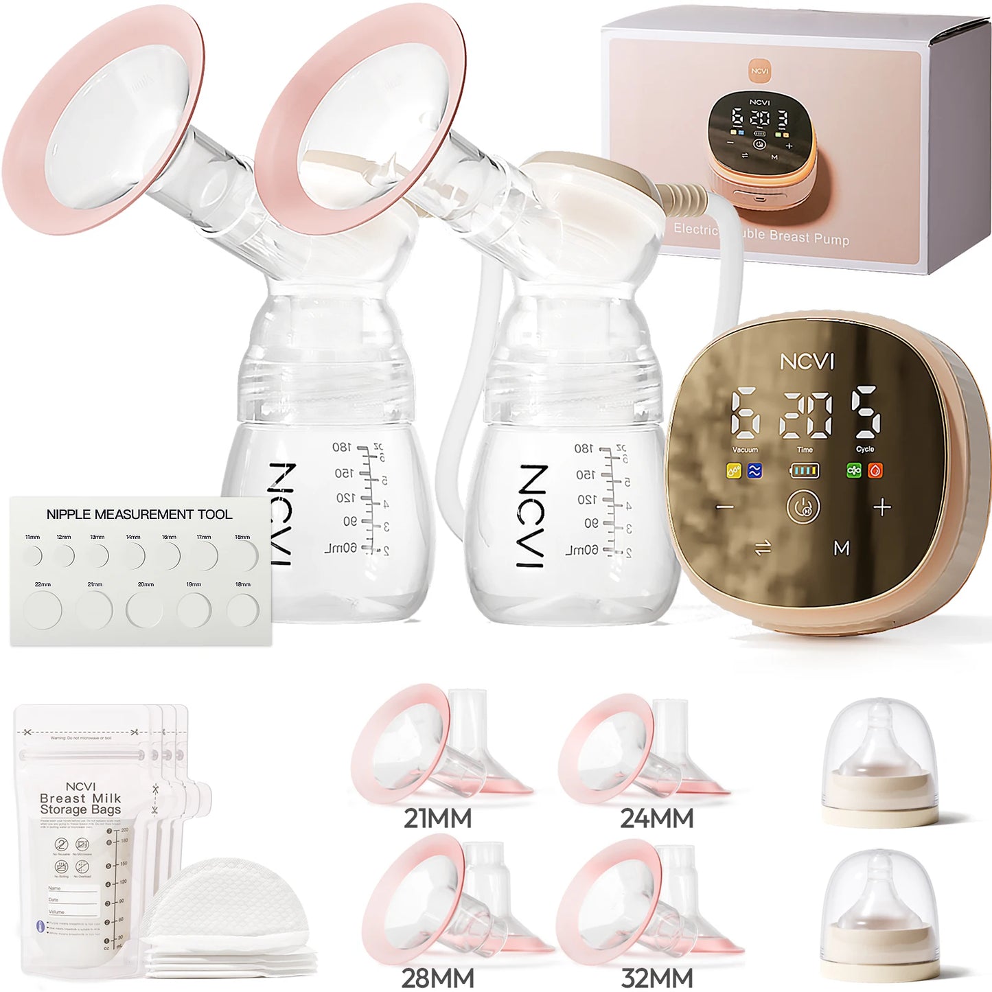 NCVI Double  Electric Breast Pump,4400mAh Battery, Low Noise