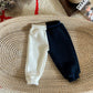 Baby Boy 2PCS Winter Set – Blue & White Fleece Top & Pants, 0–3Y