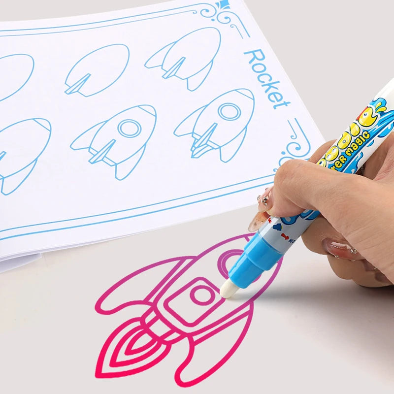 100x80CM Magic Water Drawing Mat Coloring Doodle With Reusable Magic Pens Montessori Painting Board Educational Toys Kids Gifts