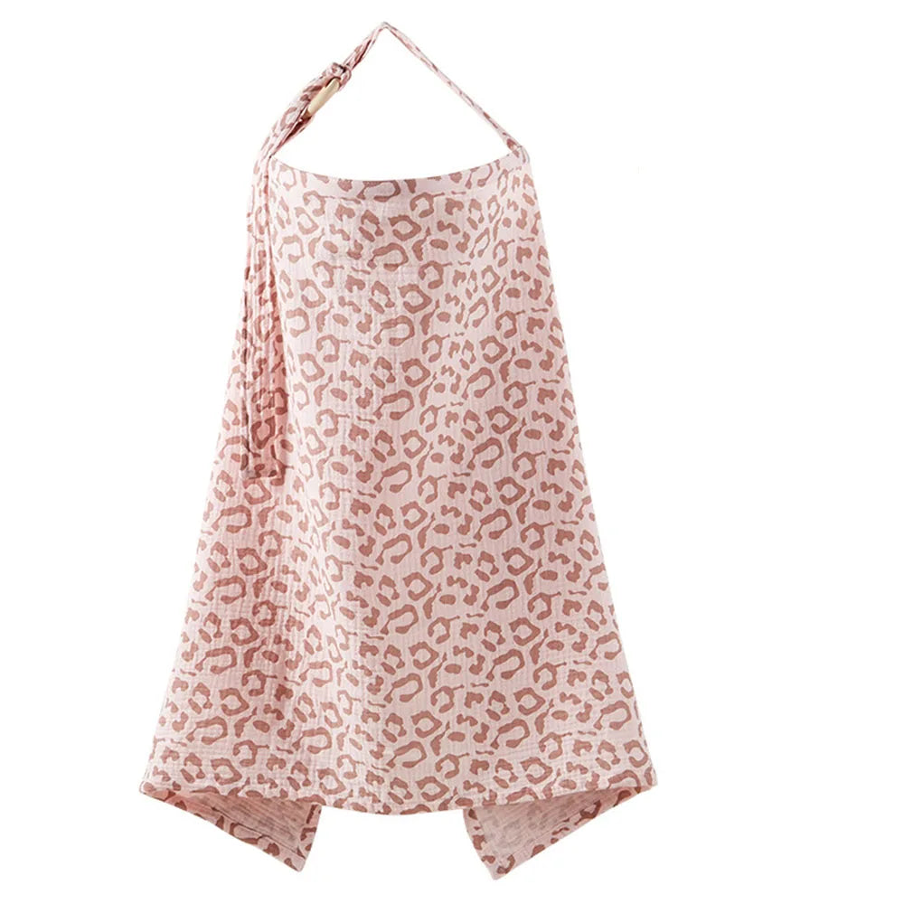 Muslin Nursing Covers for Breastfeeding, Privacy Breast Feeding Cover with Arch Neckline for Mom and Baby Nursing Apron