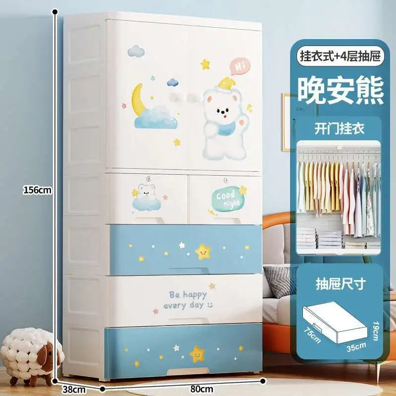 Baby Closet Wardrobe Armable Plastic Chest Dresser Cupboard Wardrobe Storage Placard Bedroom Cloth Muebles Living Room Cabinets