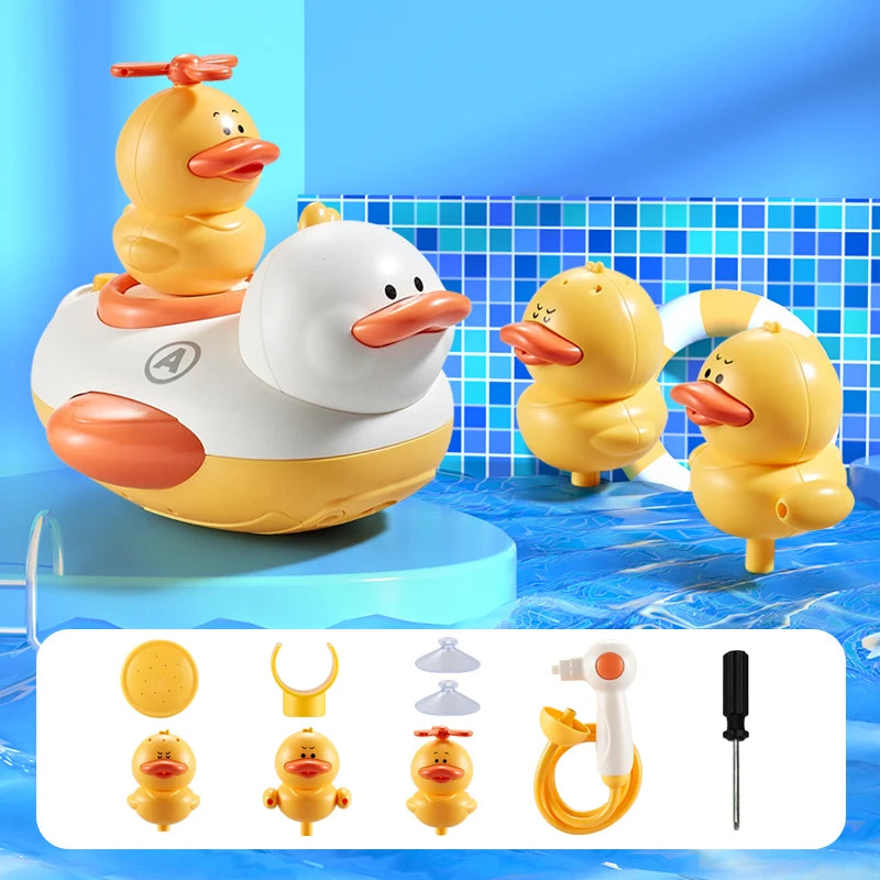 2 Styles Cute Water Bath Duck Shower Electric Spray Bathroom Kids Baby Toy Bathtub New Game Faucet Swimming for Girl Gift