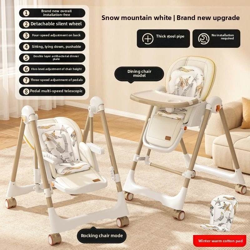 Foldable Baby High Chair Multifunctional Portable Feeding Seat for Toddlers Suitable for Home Use and Learning to Sit kids chair