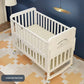 Luxury Solid Wood Baby Crib Multifunctional Convertible Bed with Bassinet Wheels Nest Bed  Wooden Convertible Baby Crib Movable