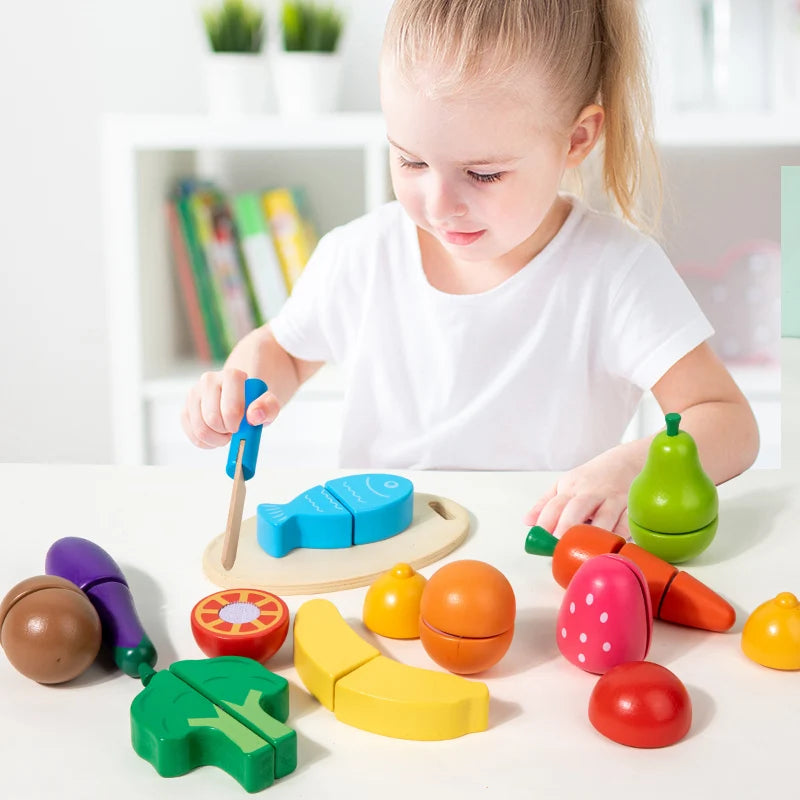 Wooden Cutting Food Set – Learn & Play!