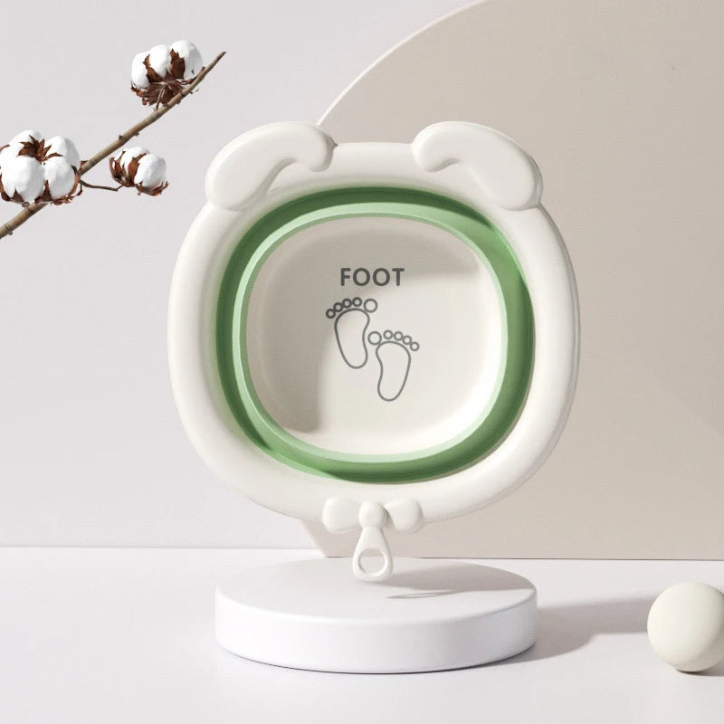 Children's silicone folding wash basin, baby specific portable wash basin, thickened and hanging foot basin