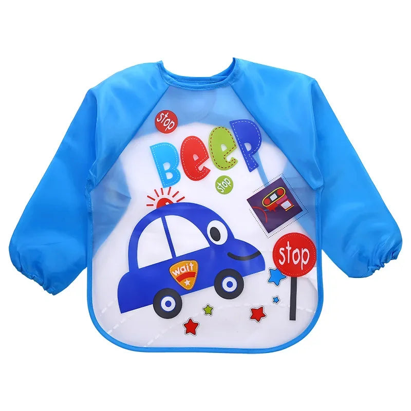 Waterproof EVA Full Sleeve Baby Bibs Children Apron Long Sleeve Feeding Smock Kids Eating Breastplate Infant Scarf Clothing