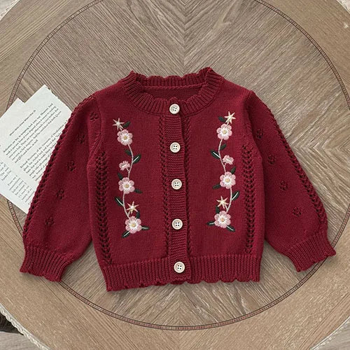 2025 New Autumn 0-3Yrs Clothing Infant Baby Girls Knitting Cardigan Long Sleeved Solid Color Newborn Baby Girls Sweater Coat