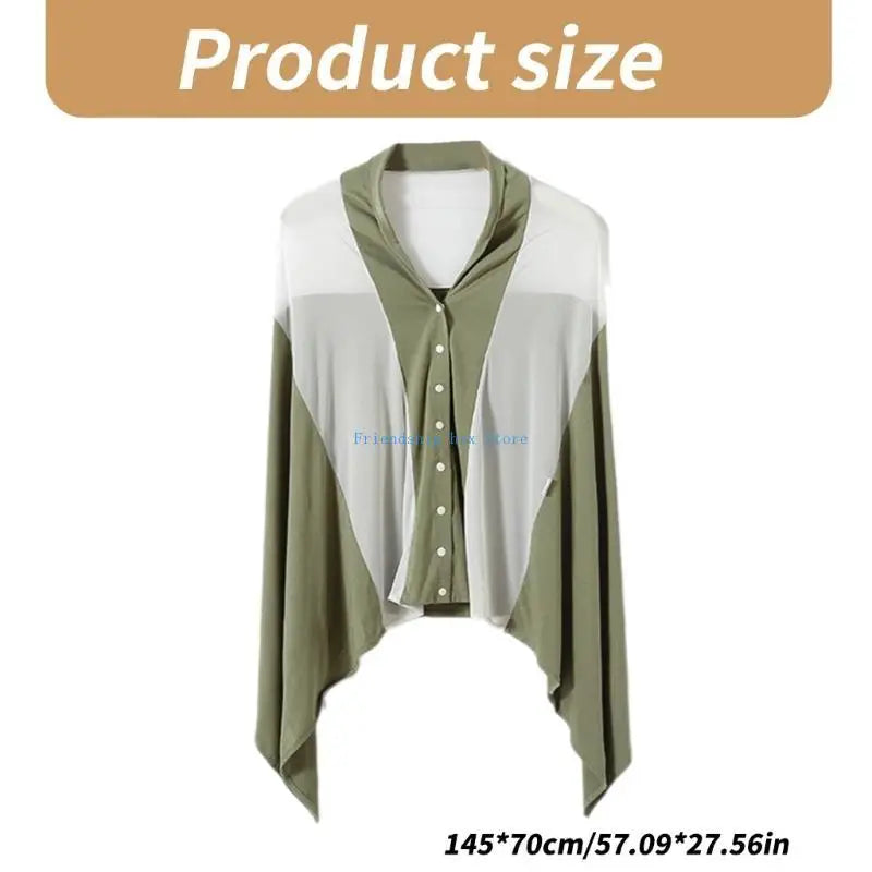 F1CB Upgrades Nursing Cover Scarf Breastfeeding Apron Soft & Breathable Privacy Feeding Shawl Pram Sunshade Fiber for Moms
