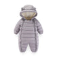 OLEKID 2025 Autumn Winter Baby Rompers Hooded Plus Velvet Warm Baby Girl Jumpsuit Toddler Boys Overalls Infant Newborn Sleepwear