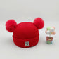 Cute Bear Ear Wool Baby Hat and Scarf Winter Set