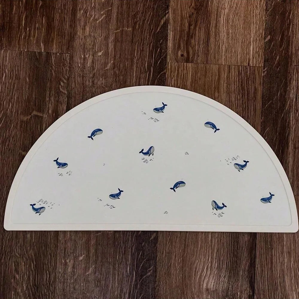 1PCS Silicone Printing Placemat, Baby Cartoon Placemat, Non-slip Insulated Kitchen Table Mat, Easy To Clean and Foldable