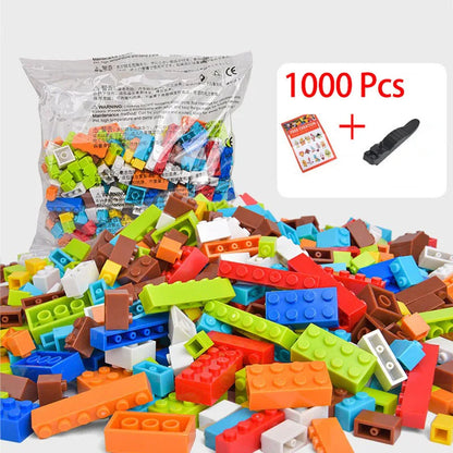 500/1000Pcs MOC Random Bulk Assemble Building Blocks Basis Parts Accessory DIY Creative Bricks Model Toys for Children Gifts