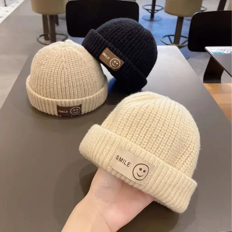Bonnet coréen doux en tricot pour bébés garçons et filles