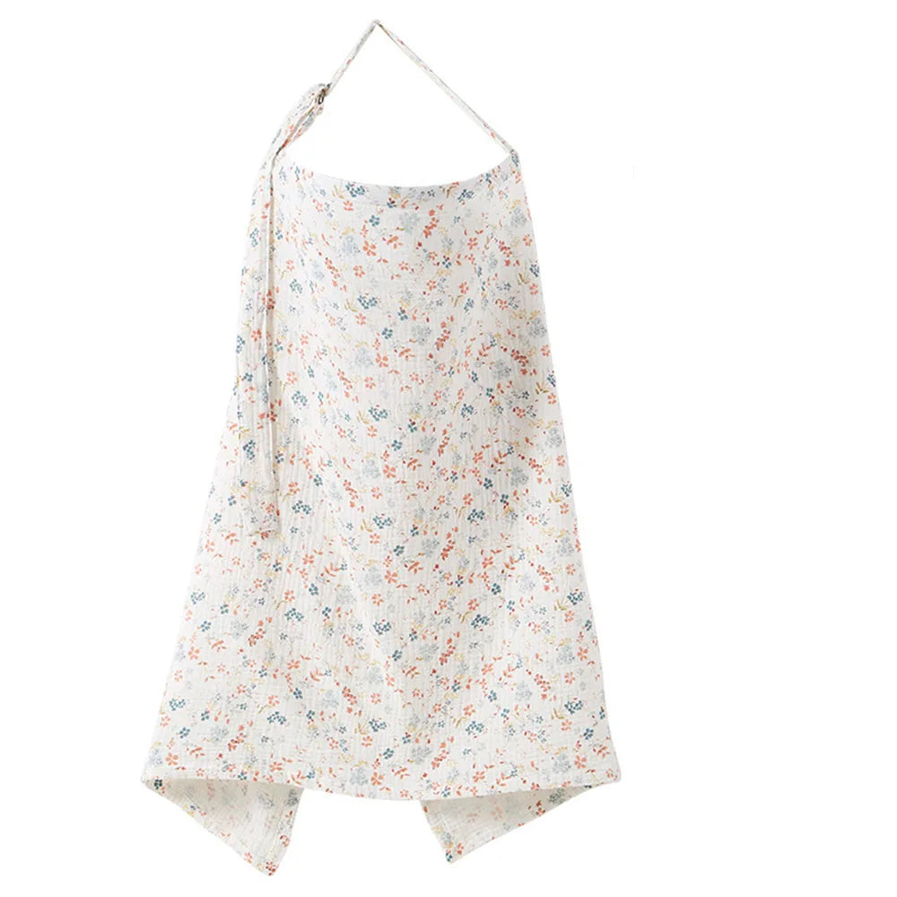Muslin Nursing Covers for Breastfeeding, Privacy Breast Feeding Cover with Arch Neckline for Mom and Baby Nursing Apron