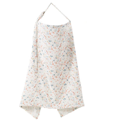 Muslin Nursing Covers for Breastfeeding, Privacy Breast Feeding Cover with Arch Neckline for Mom and Baby Nursing Apron
