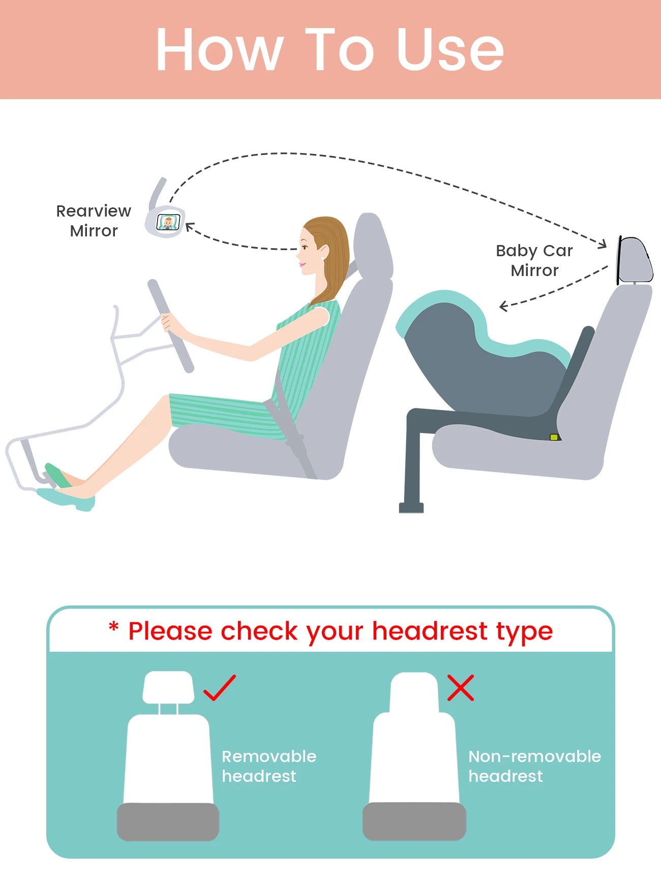 1PC New Style Wide-Angle Baby Car Mirror Rear Seat Safety Square Monitor for Baby or Child Seats